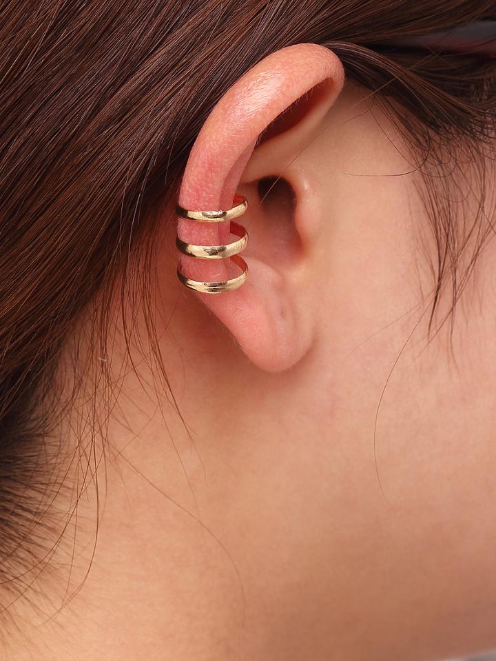 Romwe Gold Hollow Out Ear Cuff
