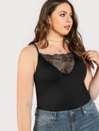 Romwe Lace Insert Cami Top