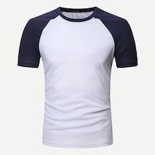 Romwe Men Stitching Raglan Sleeve Tee