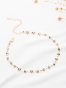 Romwe Rhinestone Delicate Chain Choker