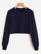 Romwe Basic Crop Sweatshirt
