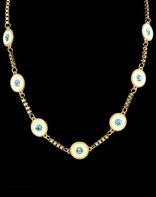 Romwe Gold With Diamond Round Necklace