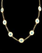 Romwe Gold With Diamond Round Necklace