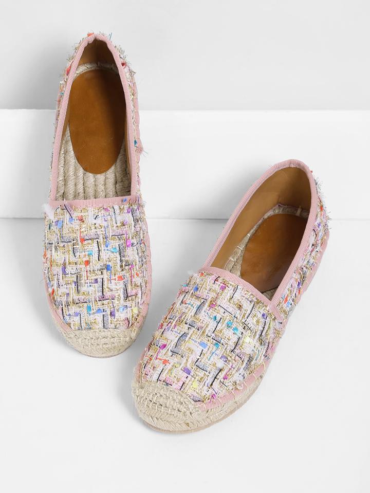 Romwe Mix Pattern Cap Toe Flats