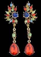 Romwe Red Drop Diamond Earrings