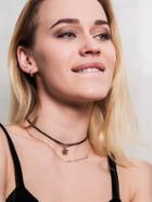 Romwe Star Pendant Layered Choker