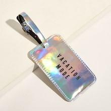 Romwe Laser Letter Print Card Bag