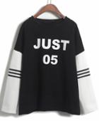 Romwe Just 05 Print Black Sweatshirt