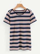 Romwe Multi Striped T-shirt