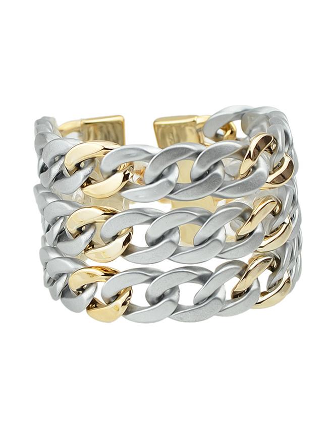 Romwe Punk Style Chunky Link Chain Silver Bracelet For Women
