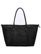 Romwe Black Zipper Oversized Shoulder Bag