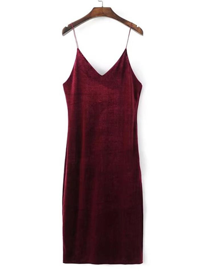 Romwe Velvet Cami Dress