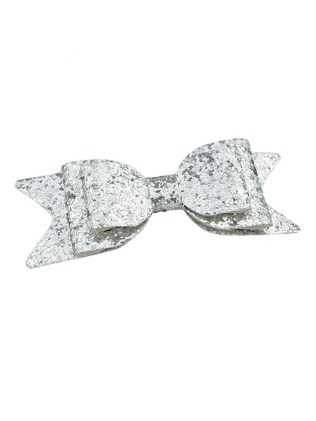 Romwe Silver Color Bow Shape Big Hair Clips