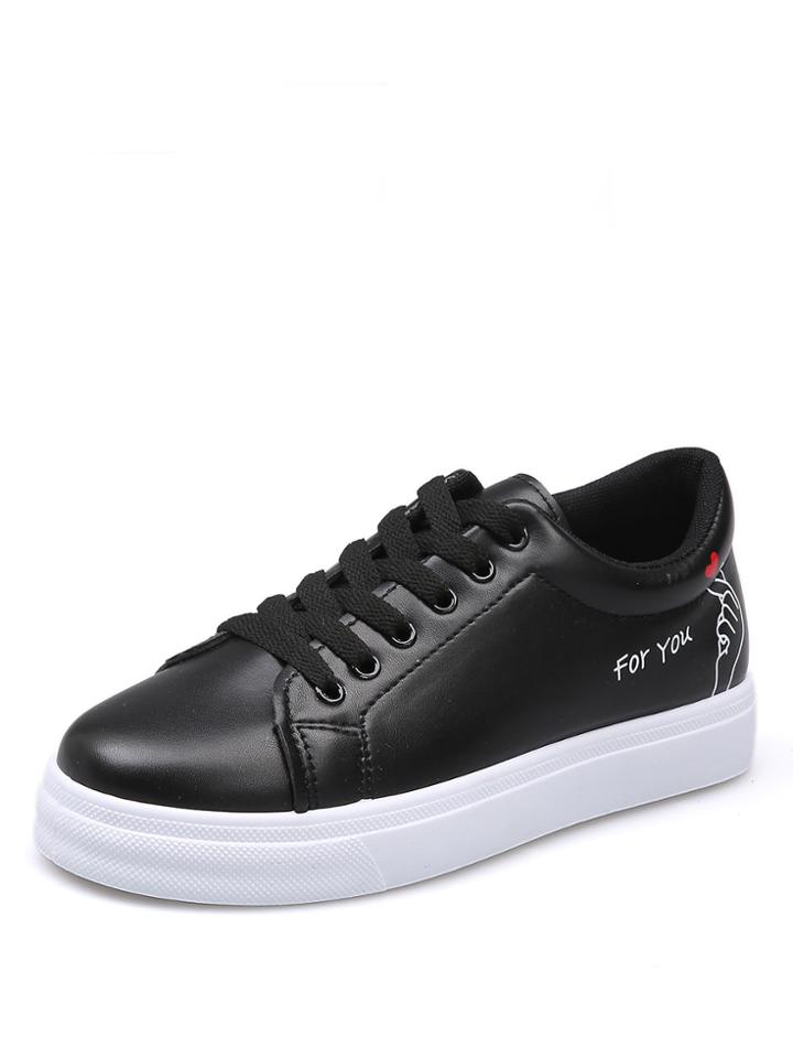 Romwe Cartoon Lace Up Sneakers