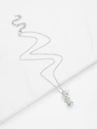 Romwe Christmas Bell & Faux Pearl Pendant Chain Necklace