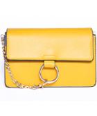 Romwe Yellow Ring Buckle Chain Tote Bag