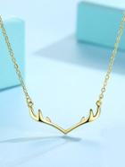 Romwe Antlers Pendant Chain Necklace