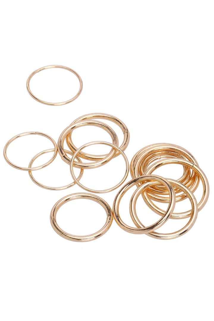 Romwe Simple Gold Ring Set