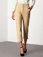 Romwe Women Cuffed Slim Apricot Pant