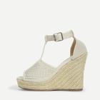 Romwe Laser Cut Espadrille Wedges