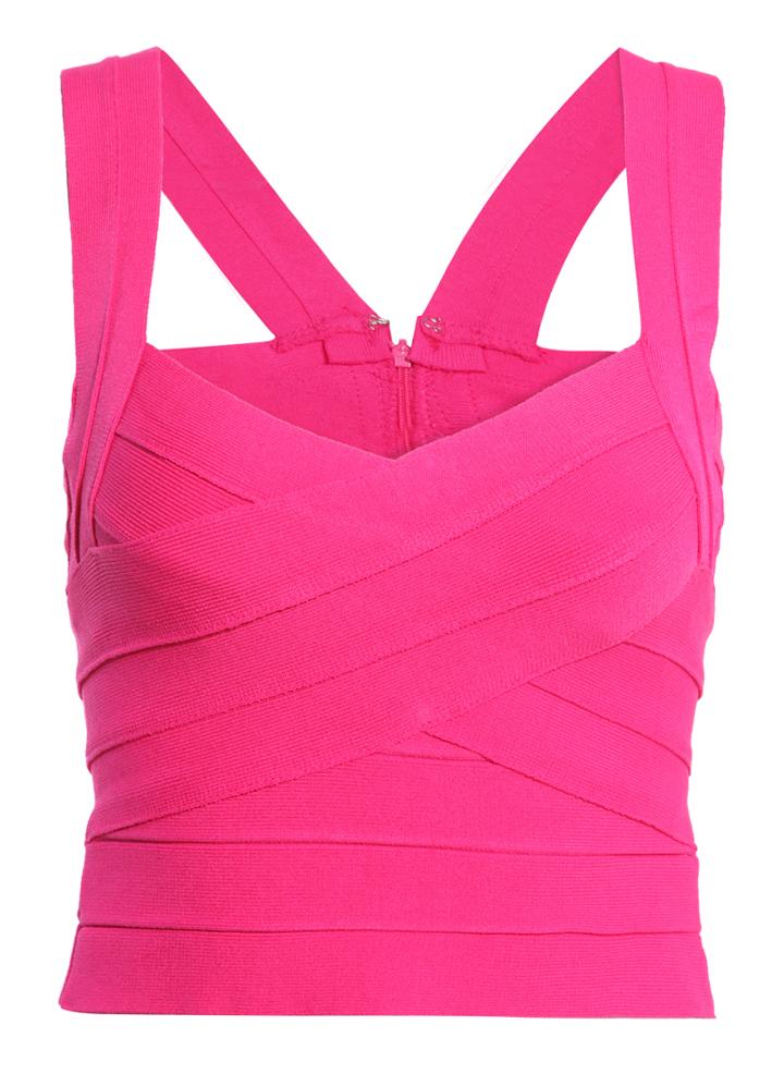 Romwe Spaghetti Strap Slim Rose Red Cami Top
