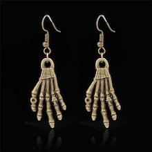Romwe Skeleton Hand Design Drop Earrings