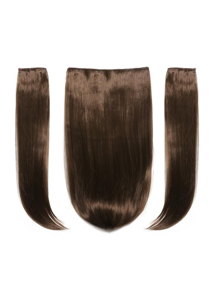Romwe Chestnut Clip In Straight Hair Extension 3pcs
