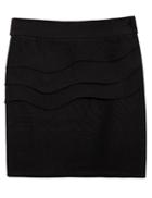 Romwe Tiered Wiggle Black Skirt