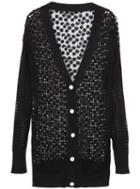 Romwe V Neck Lace Insert With Buttons Cardigan
