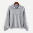 Romwe Drop Shoulder Collar Sweater