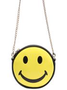 Romwe Yellow Smile Emoji Chain Bag