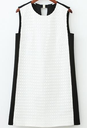 Romwe Color-block Back V Cut Tank Dress
