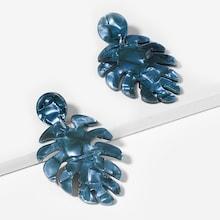 Romwe Tropical Leaf Shaped Drop Earrings