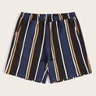 Romwe Guys Slant Pocket Striped Shorts