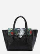 Romwe Pu Crocodile Tote Bag