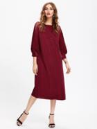 Romwe Ladder Ripped Raglan Sleeve Textured Dress