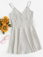 Romwe V Neckline Striped Cami Dress