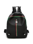 Romwe Vertical Zipper Striped Design Backpack