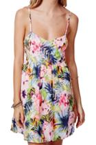 Romwe Strapped Forest Floral Print Dress