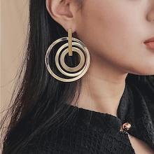 Romwe Oversized Open Circle Dangle Earrings