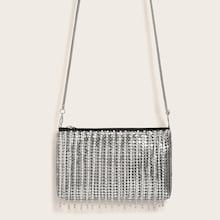Romwe Rhinestone Tassel Decor Evening Bag