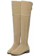 Romwe Apricotound Toe Zipper Side Over The Knee Boots