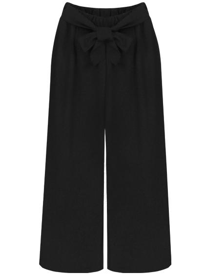 Romwe Bow-tie Waist Wide Leg Pants