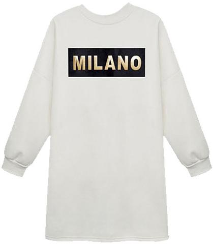 Romwe Milano Print Loose White Sweatshirt