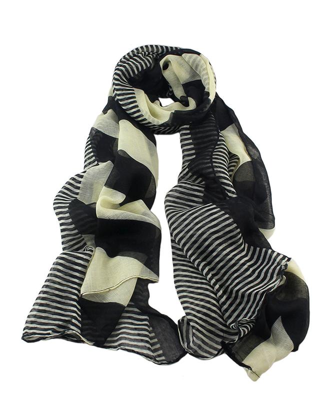 Romwe Stripe Voile Fashionable Woman Scarf