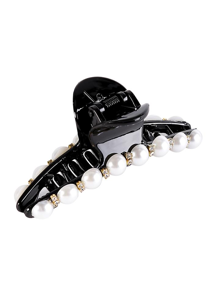Romwe Faux Pearl Embellished Hair Claw