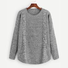 Romwe Cable Knit Marled Sweater
