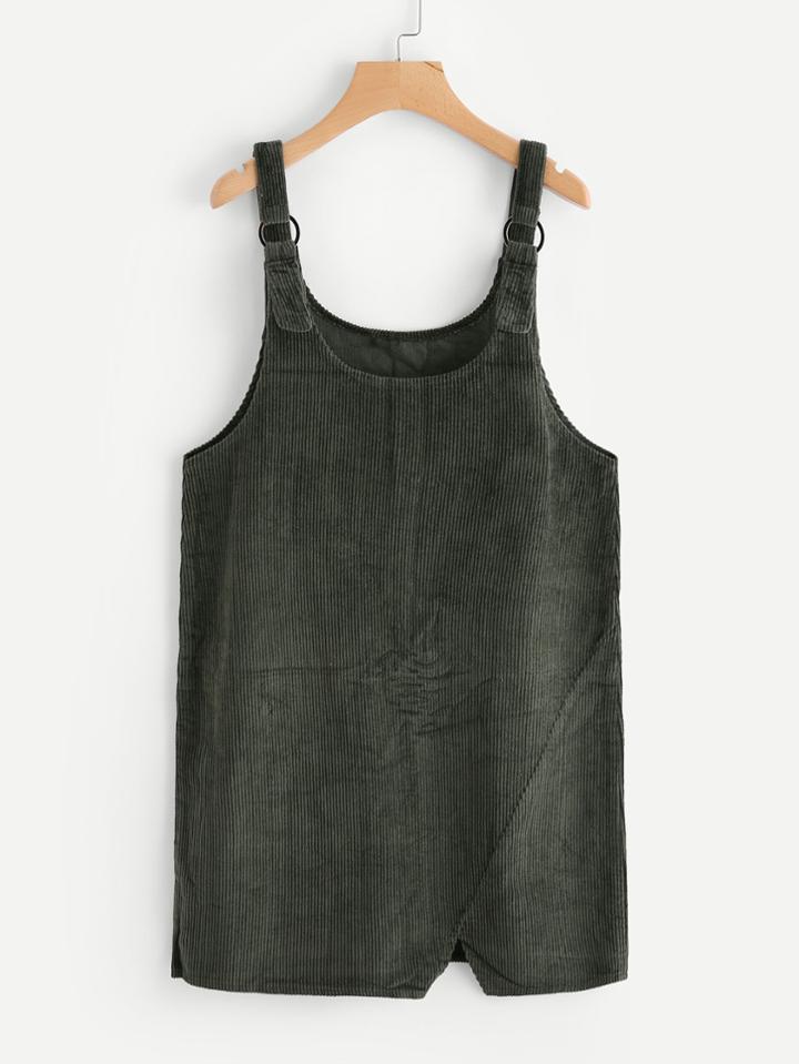 Romwe Cut Out Hem Ribbed Overall