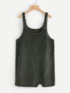 Romwe Cut Out Hem Ribbed Overall
