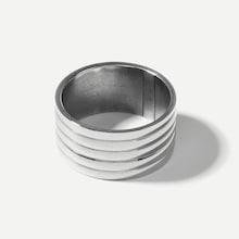 Romwe Men Layered Wide Metal Ring